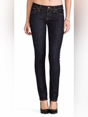 Nudie Jeans Tight Long John Organic Twill Rinse Women's Skinny Jeans Size 27